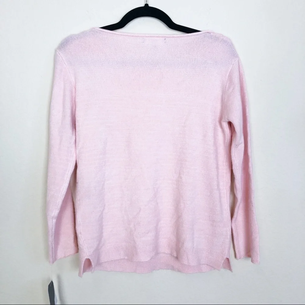 New Wit & Wisdom Cable Knit Star Sweater in Whisper Pink